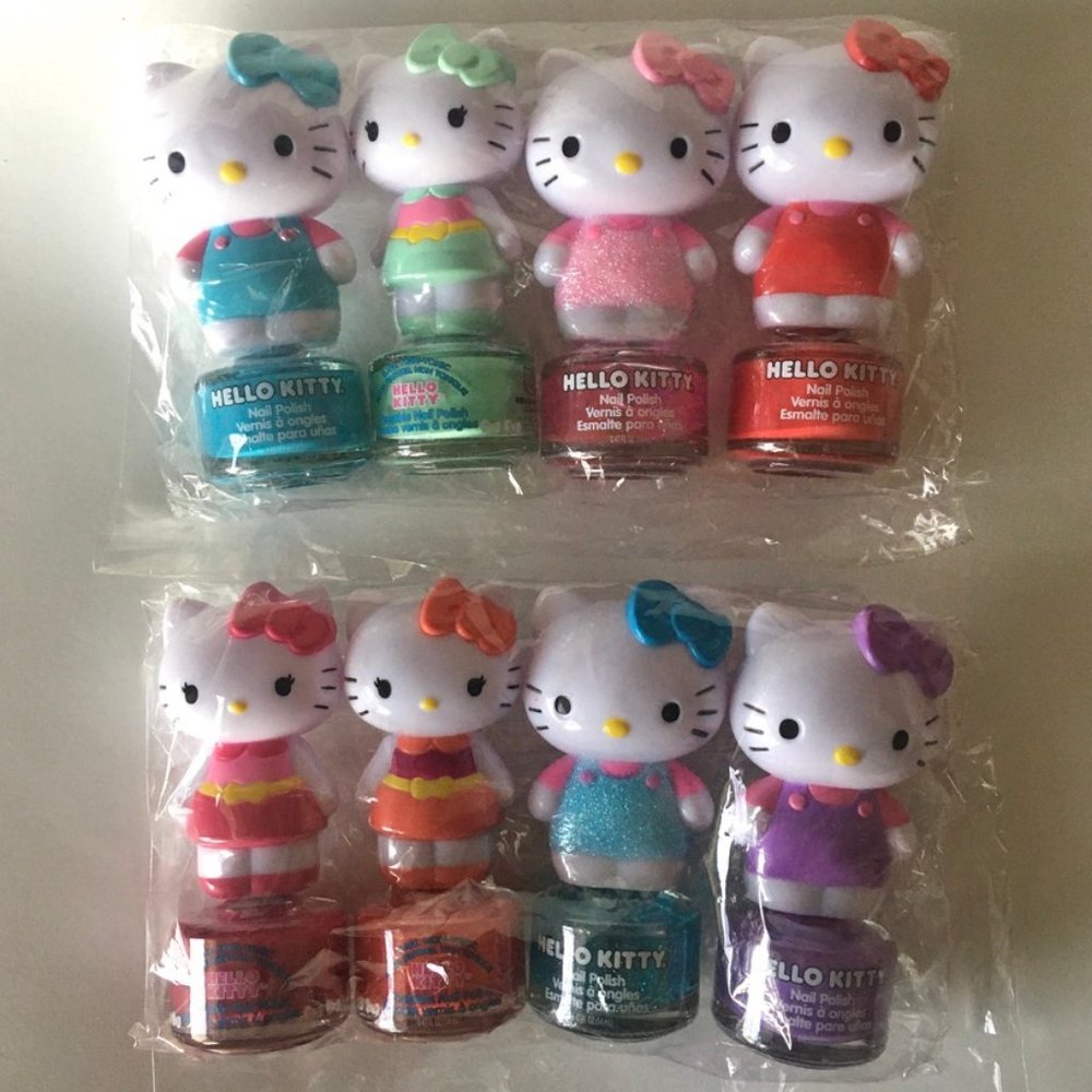 NEW! Hello Kitty Figurine Finger Nail Polish (4-Pack)